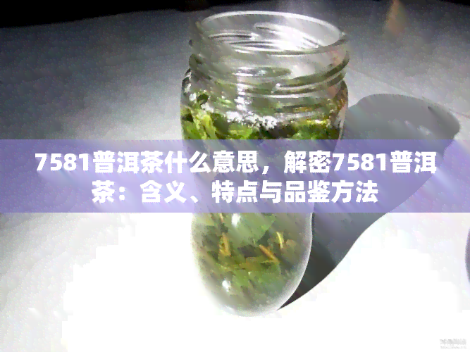 7581普洱茶什么意思，解密7581普洱茶：含义、特点与品鉴方法