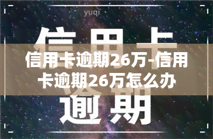 信用卡逾期26万-信用卡逾期26万怎么办