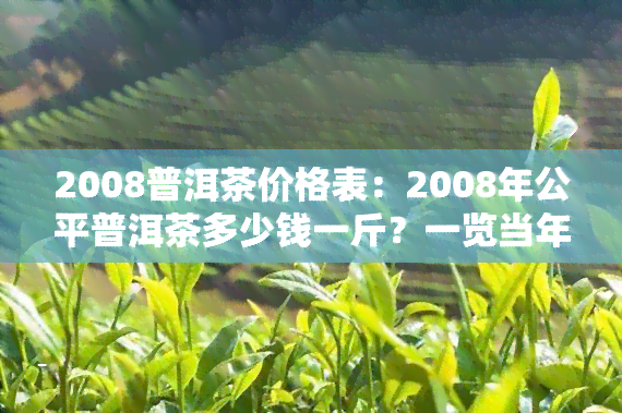 2008普洱茶价格表：2008年公平普洱茶多少钱一斤？一览当年茶市行情与重大！