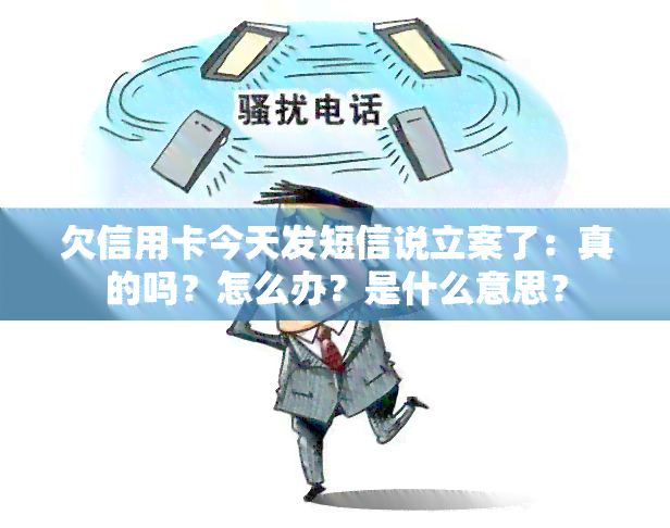 欠信用卡今天发短信说立案了：真的吗？怎么办？是什么意思？