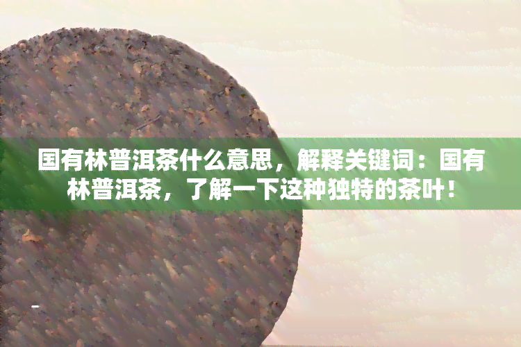 国有林普洱茶什么意思，解释关键词：国有林普洱茶，了解一下这种独特的茶叶！