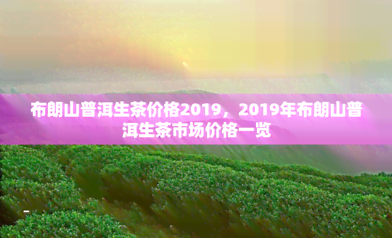 布朗山普洱生茶价格2019，2019年布朗山普洱生茶市场价格一览