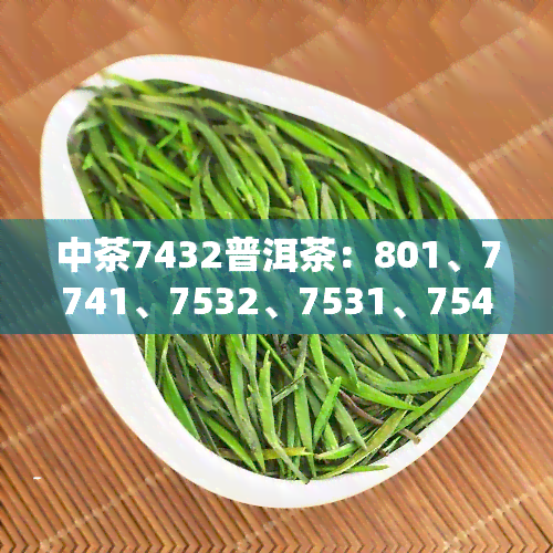 中茶7432普洱茶：801、7741、7532、7531、7541与7542的全面解析