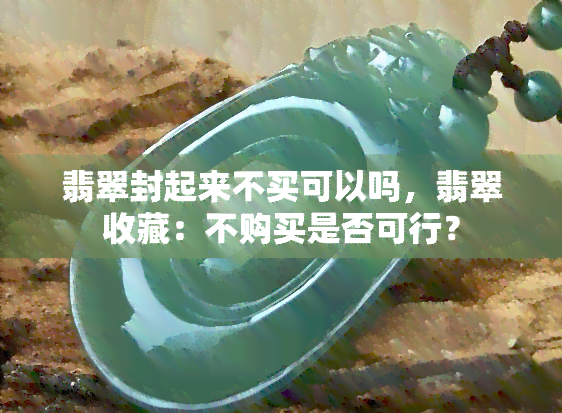 翡翠封起来不买可以吗，翡翠收藏：不购买是否可行？