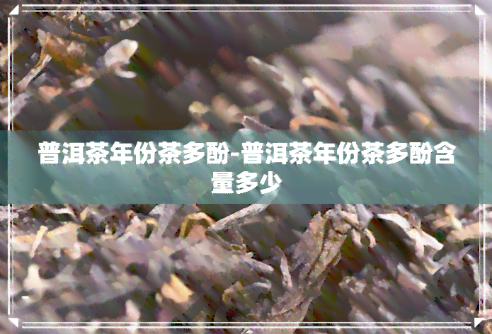 普洱茶年份茶多酚-普洱茶年份茶多酚含量多少