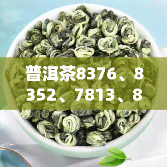 普洱茶8376、8352、7813、8690、7815、8541分别代表什么？