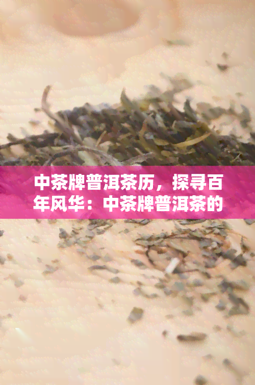 中茶牌普洱茶历，探寻百年风华：中茶牌普洱茶的历渊源与文化魅力