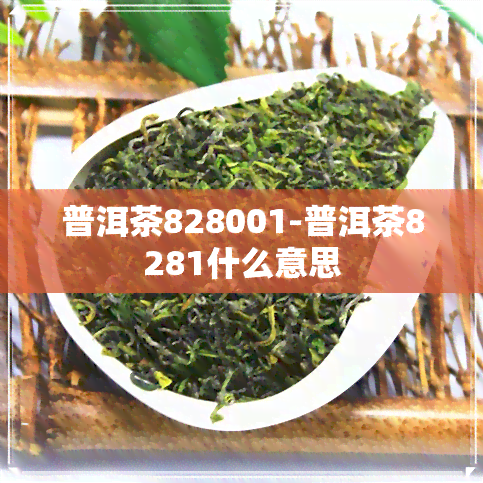 普洱茶828001-普洱茶8281什么意思