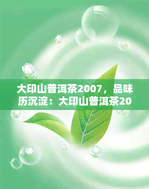 大印山普洱茶2007，品味历沉淀：大印山普洱茶2007的独特韵味