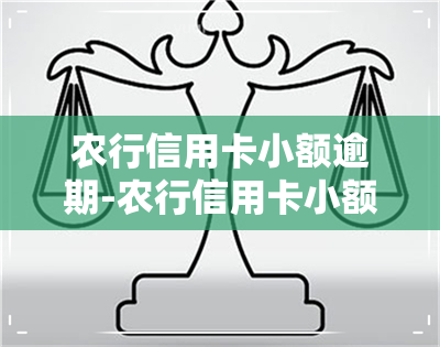 农行信用卡小额逾期-农行信用卡小额逾期怎么办