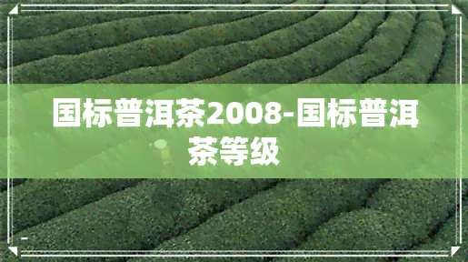 国标普洱茶2008-国标普洱茶等级