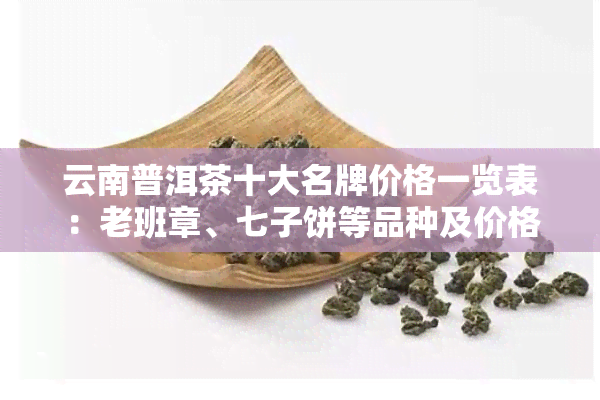 云南普洱茶十大名牌价格一览表：老班章、七子饼等品种及价格图片