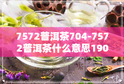 7572普洱茶704-7572普洱茶什么意思1901