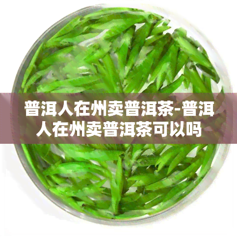 普洱人在州卖普洱茶-普洱人在州卖普洱茶可以吗