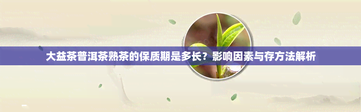 大益茶普洱茶熟茶的保质期是多长？影响因素与存方法解析