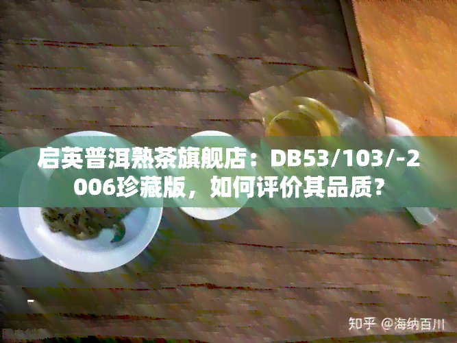 启英普洱熟茶旗舰店：DB53/103/-2006珍藏版，如何评价其品质？