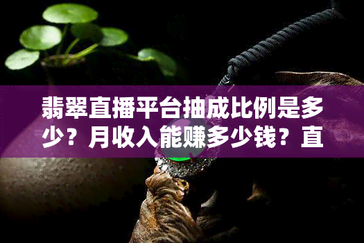 翡翠直播平台抽成比例是多少？月收入能赚多少钱？直播翡翠是否赚钱？