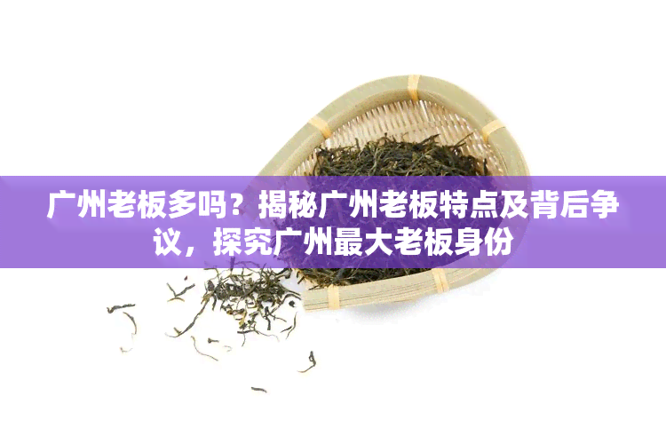 广州老板多吗？揭秘广州老板特点及背后争议，探究广州更大老板身份