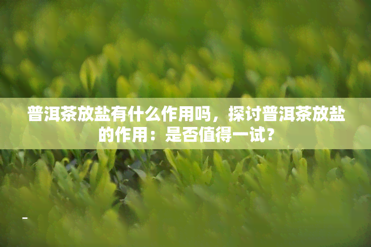 普洱茶放盐有什么作用吗，探讨普洱茶放盐的作用：是否值得一试？