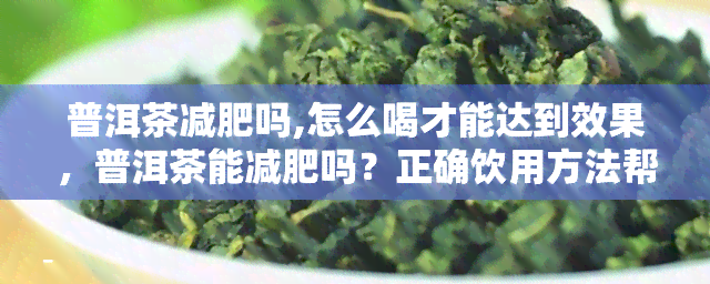 普洱茶减肥吗,怎么喝才能达到效果，普洱茶能减肥吗？正确饮用方法帮你轻松瘦身！