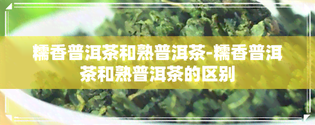 糯香普洱茶和熟普洱茶-糯香普洱茶和熟普洱茶的区别