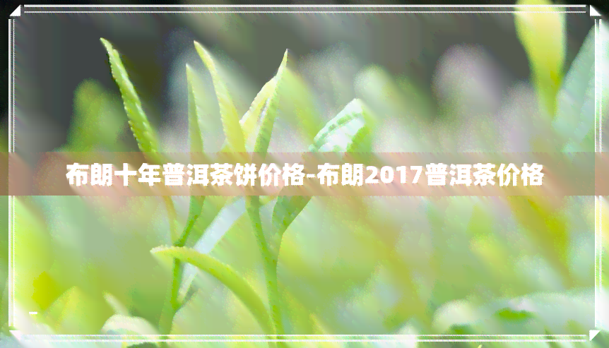 布朗十年普洱茶饼价格-布朗2017普洱茶价格