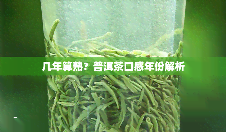 几年算熟？普洱茶口感年份解析