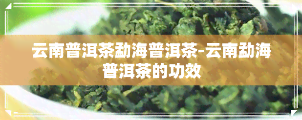 云南普洱茶勐海普洱茶-云南勐海普洱茶的功效