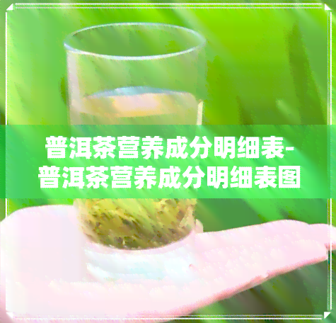 普洱茶营养成分明细表-普洱茶营养成分明细表图片