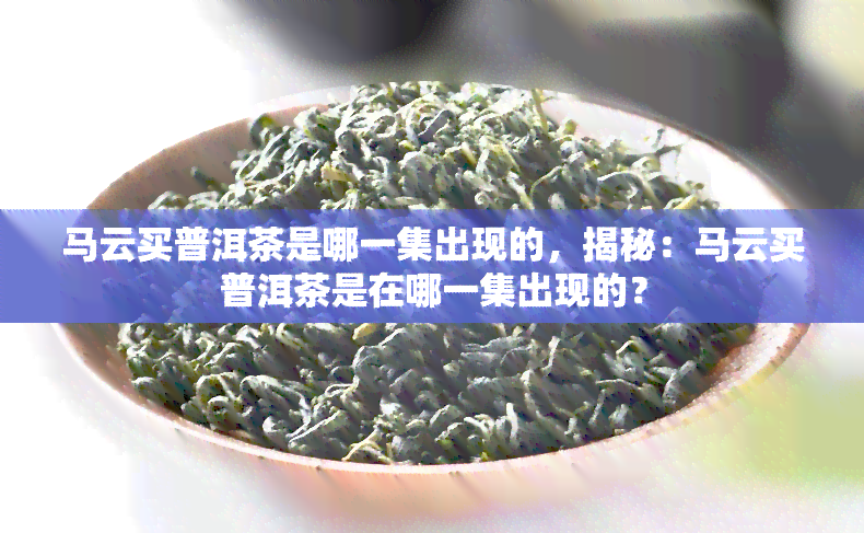 马云买普洱茶是哪一集出现的，揭秘：马云买普洱茶是在哪一集出现的？