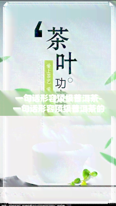 一句话形容顶级普洱茶-一句话形容顶级普洱茶的句子