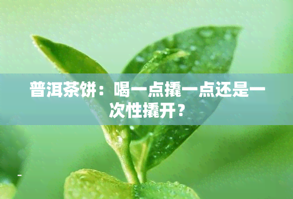 普洱茶饼：喝一点撬一点还是一次性撬开？