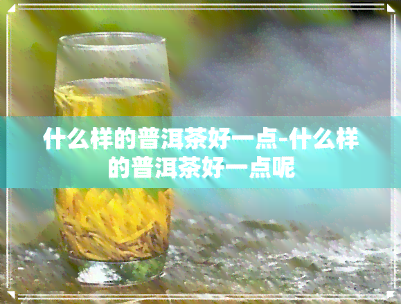 什么样的普洱茶好一点-什么样的普洱茶好一点呢