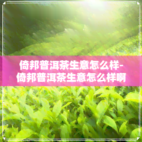 倚邦普洱茶生意怎么样-倚邦普洱茶生意怎么样啊