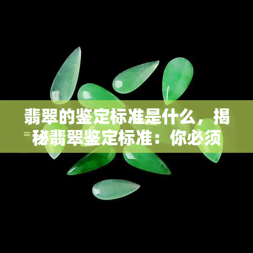 翡翠的鉴定标准是什么，揭秘翡翠鉴定标准：你必须知道的关键要素