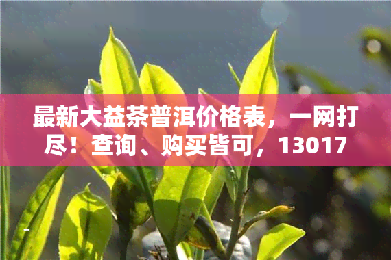 最新大益茶普洱价格表，一网打尽！查询、购买皆可，13017742款普洱茶价在其中。