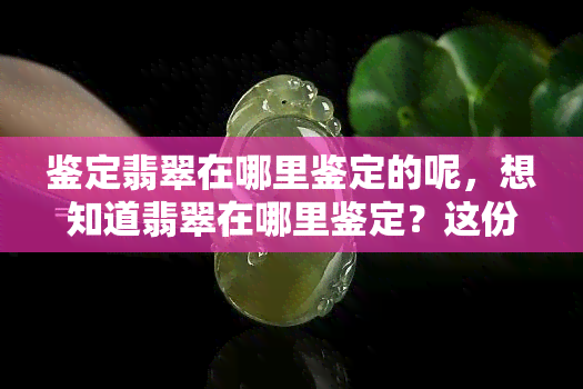 鉴定翡翠在哪里鉴定的呢，想知道翡翠在哪里鉴定？这份指南告诉你答案！