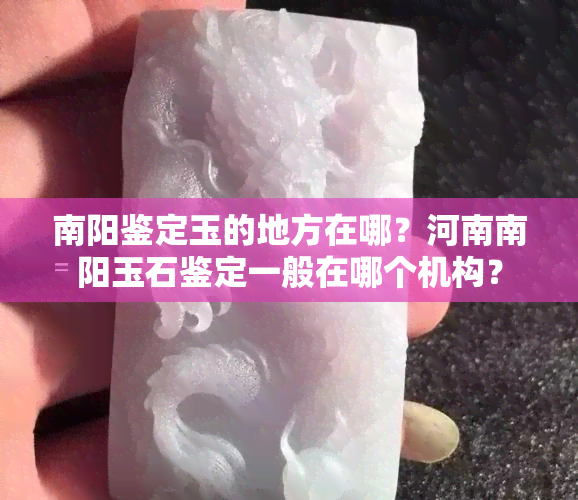 南阳鉴定玉的地方在哪？河南南阳玉石鉴定一般在哪个机构？