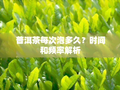 普洱茶每次泡多久？时间和频率解析