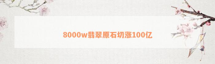 8000w翡翠原石切涨100亿