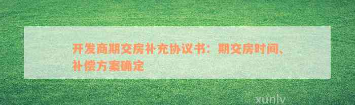 开发商期交房补充协议书：期交房时间、补偿方案确定