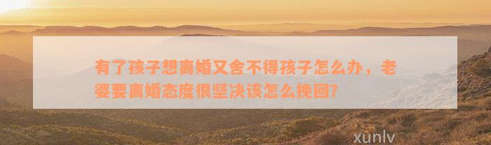 有了孩子想离婚又舍不得孩子怎么办，老婆要离婚态度很坚决该怎么挽回？