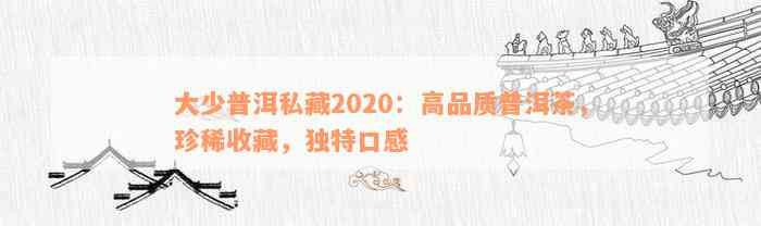 大少普洱私藏2020：高品质普洱茶，珍稀收藏，独特口感