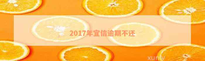 2017年宜信逾期不还