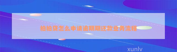 拍拍贷怎么申请逾期期还款业务流程