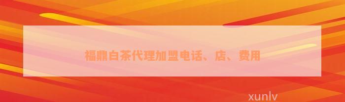 福鼎白茶代理加盟电话、店、费用