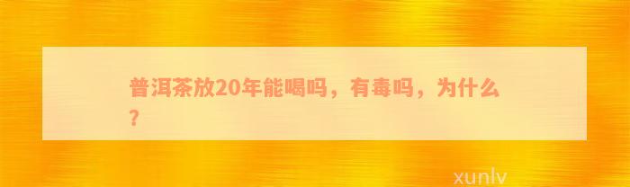 普洱茶放20年能喝吗，有毒吗，为什么？