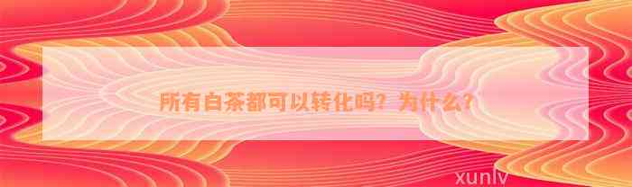 所有白茶都可以转化吗？为什么？