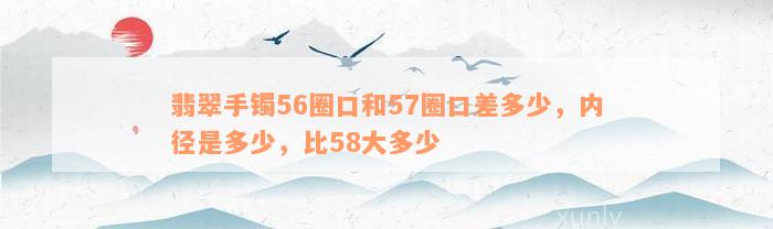 翡翠手镯56圈口和57圈口差多少，内径是多少，比58大多少