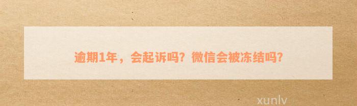 逾期1年，会起诉吗？微信会被冻结吗？